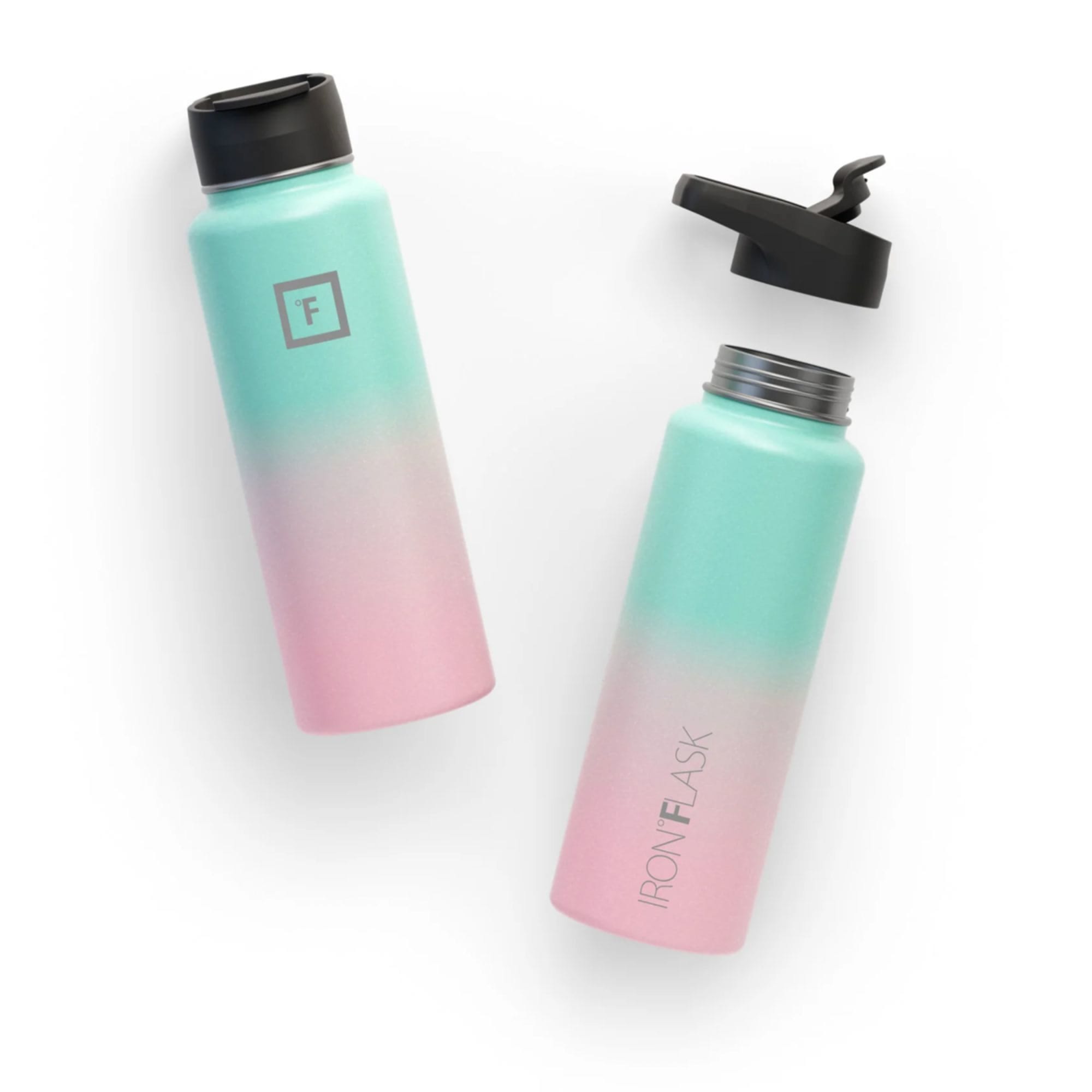 Iron Flask Wide Mouth Bottle with Spout Lid 1.2L Bubble Gum Kitchen